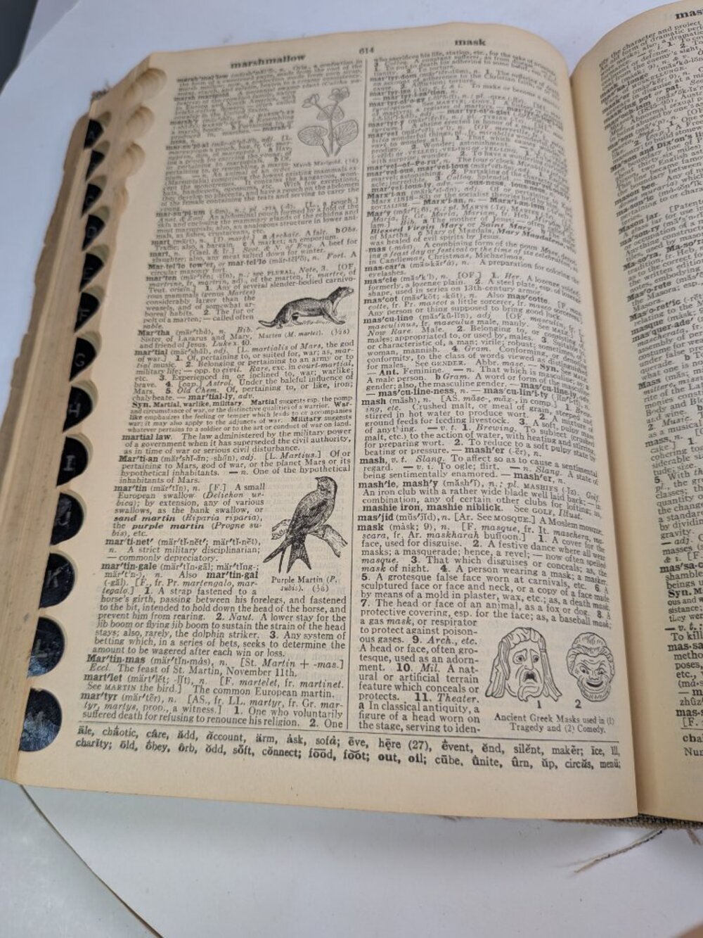 Vintage 1946 Webster's Dictionary Aged Ephemera for Junk Journals & Mixed Media